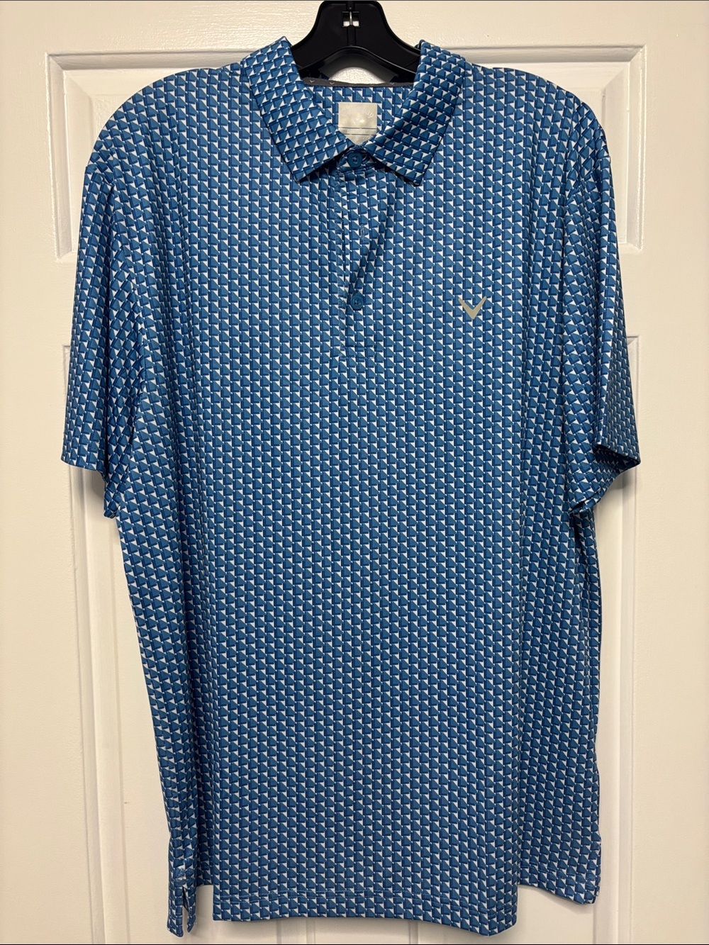 Callaway Men’s Opti-Dri Blue Geometric Golf Polo – Size Large